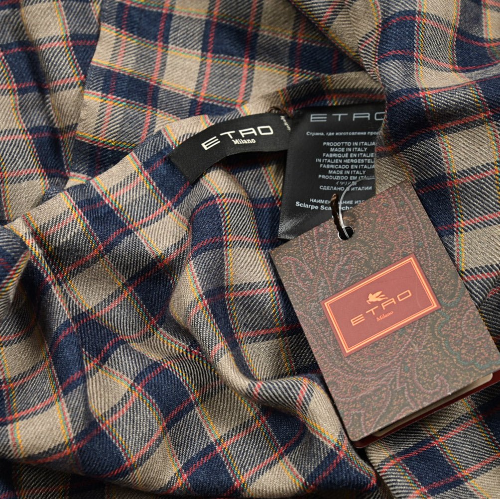 クーポン対象｜ETRO カシミヤシルク チェック柄ストール｜GUARDAROBA MILANO OFFICIAL STORE