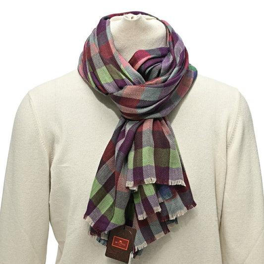 SALE｜ETRO カシミヤシルク チェック柄ストール｜407016｜GUARDAROBA MILANO OFFICIAL STORE