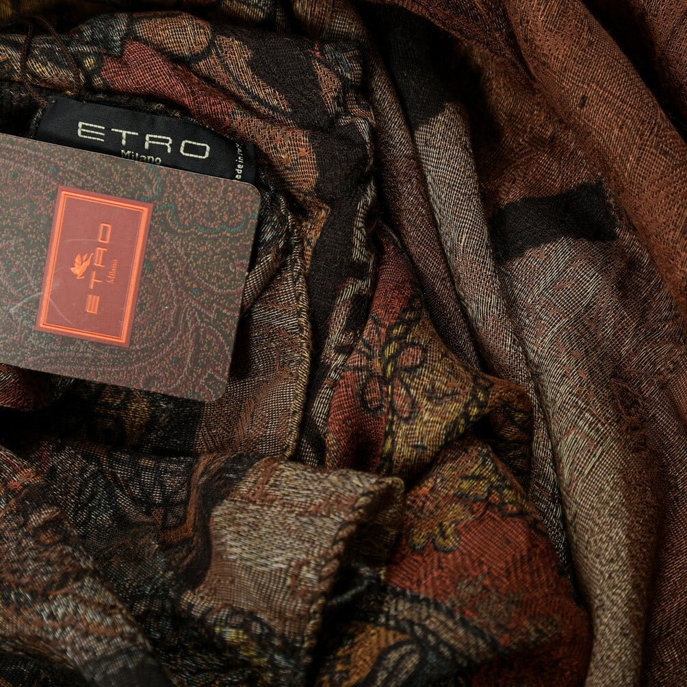 ETRO モダールシルクウールカシミヤ アラベスク模様ストール｜GUARDAROBA MILANO OFFICIAL STORE