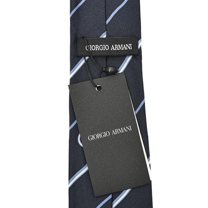 FINAL SALE｜GIORGIO ARMANI シルク100% レジメンタルロゴネクタイ｜GUARDAROBA MILANO OFFICIAL STORE