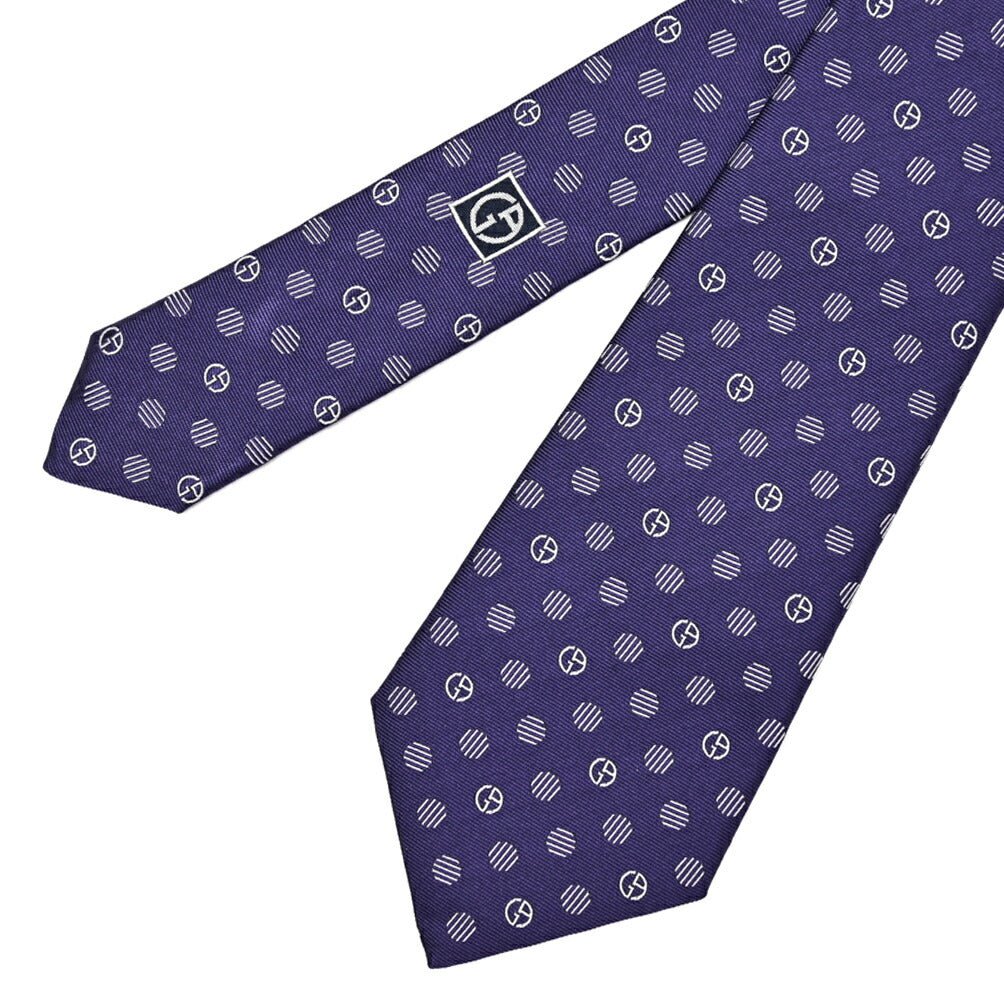 GIORGIO ARMANI シルク100% 小紋柄ロゴ ネクタイ｜434445｜GUARDAROBA MILANO OFFICIAL STORE