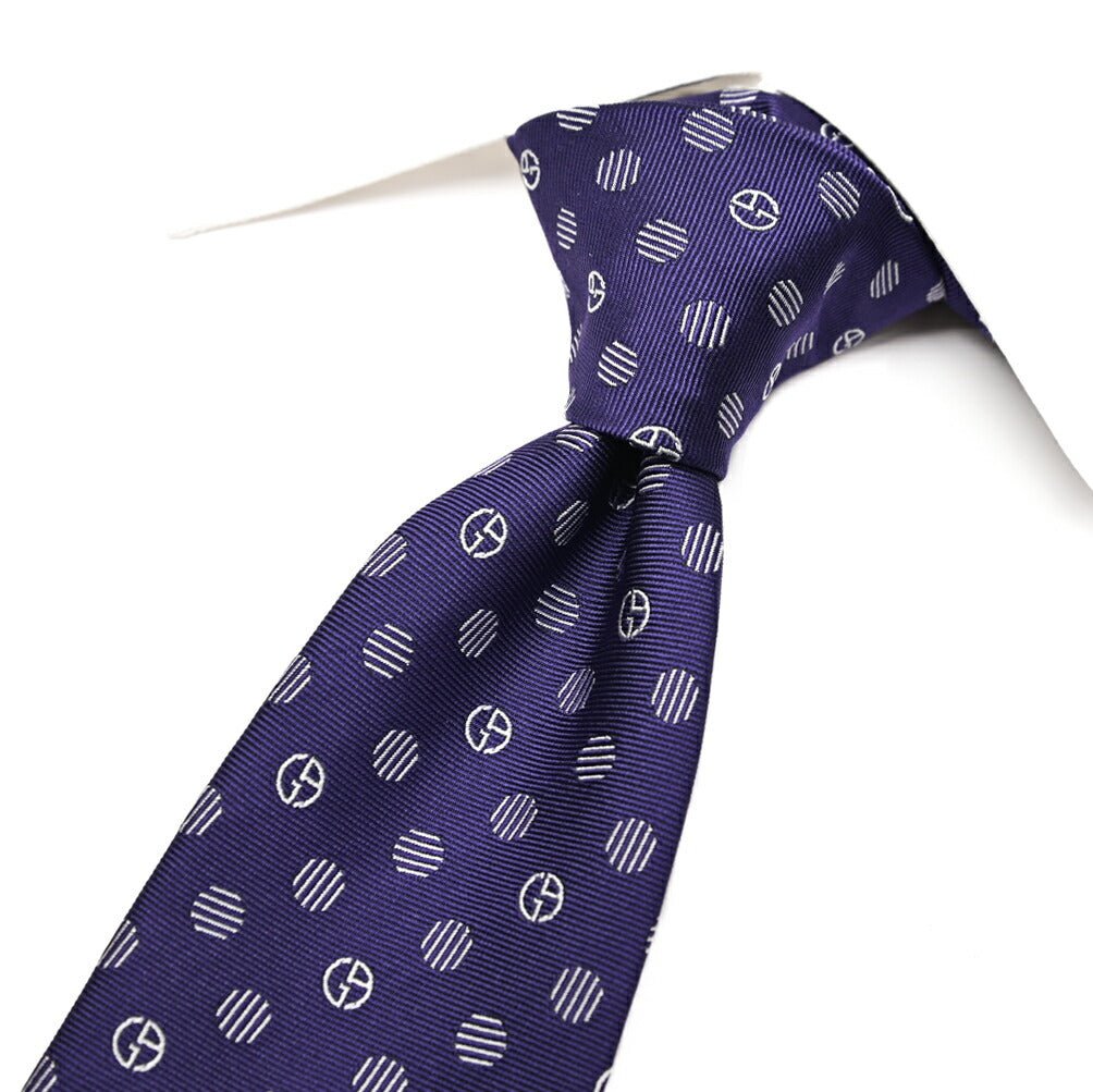 GIORGIO ARMANI シルク100% 小紋柄ロゴ ネクタイ｜434445｜GUARDAROBA MILANO OFFICIAL STORE