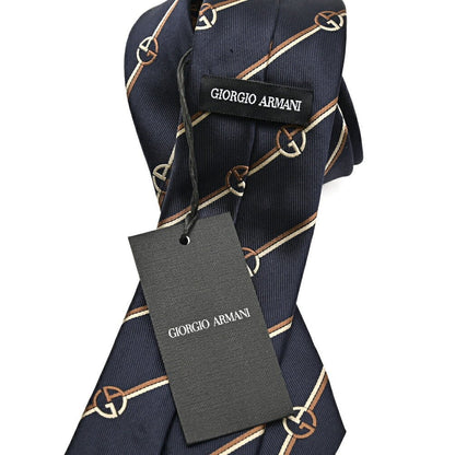 GIORGIO ARMANI シルク100% レジメンタル柄ロゴネクタイ｜434478｜GUARDAROBA MILANO OFFICIAL STORE