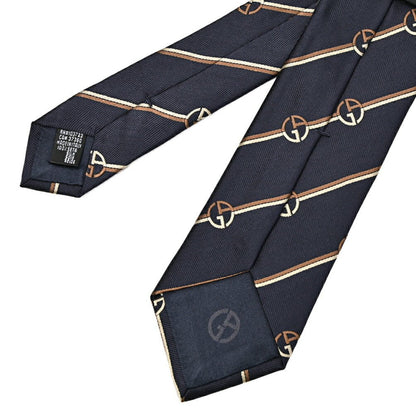GIORGIO ARMANI シルク100% レジメンタル柄ロゴネクタイ｜434478｜GUARDAROBA MILANO OFFICIAL STORE