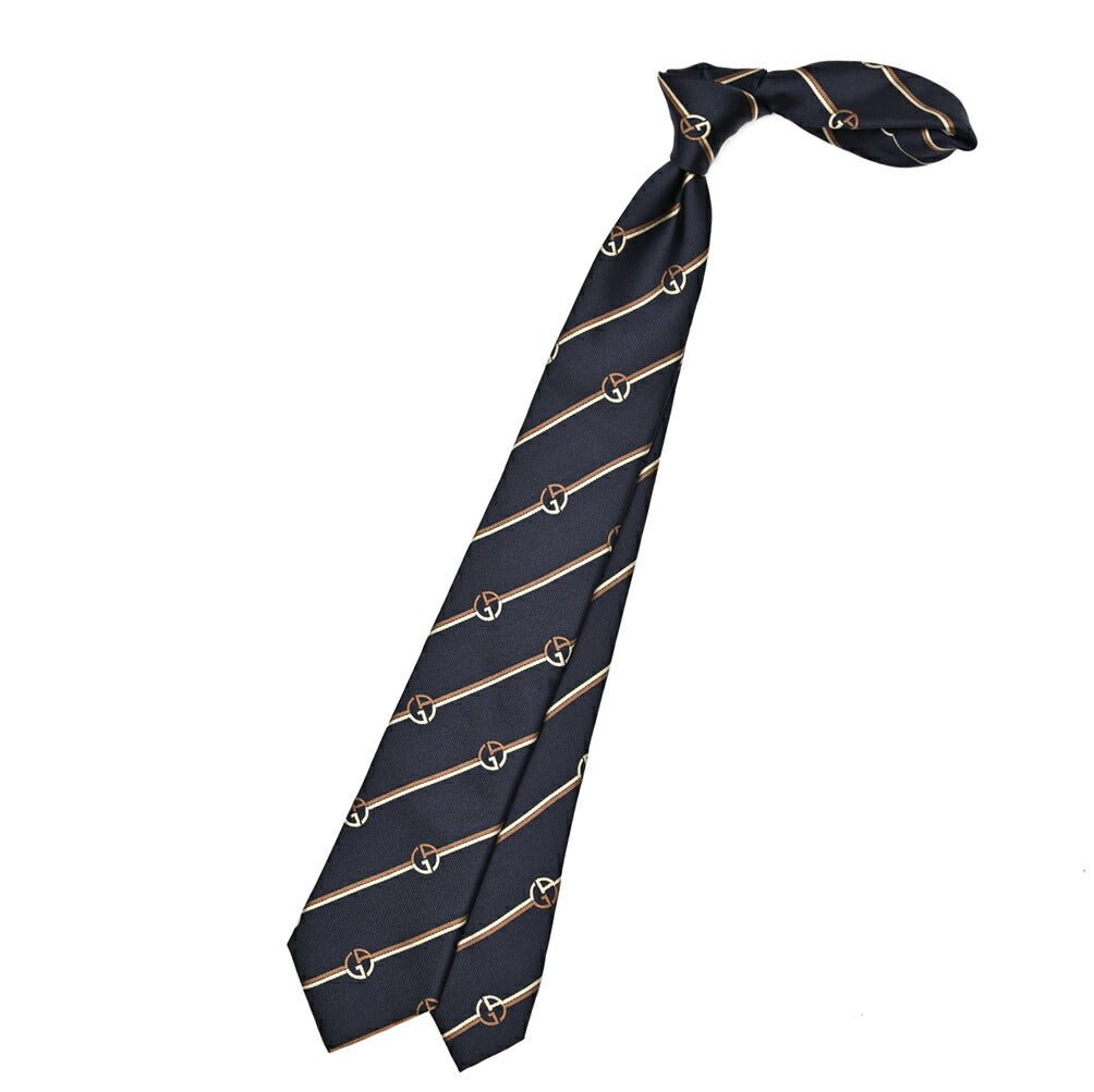 GIORGIO ARMANI シルク100% レジメンタル柄ロゴネクタイ｜434478｜GUARDAROBA MILANO OFFICIAL STORE