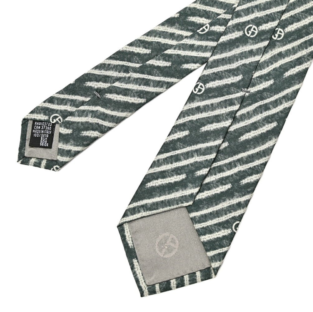 GIORGIO ARMANI シルク100% レジメンタル柄ロゴネクタイ｜434536｜GUARDAROBA MILANO OFFICIAL STORE