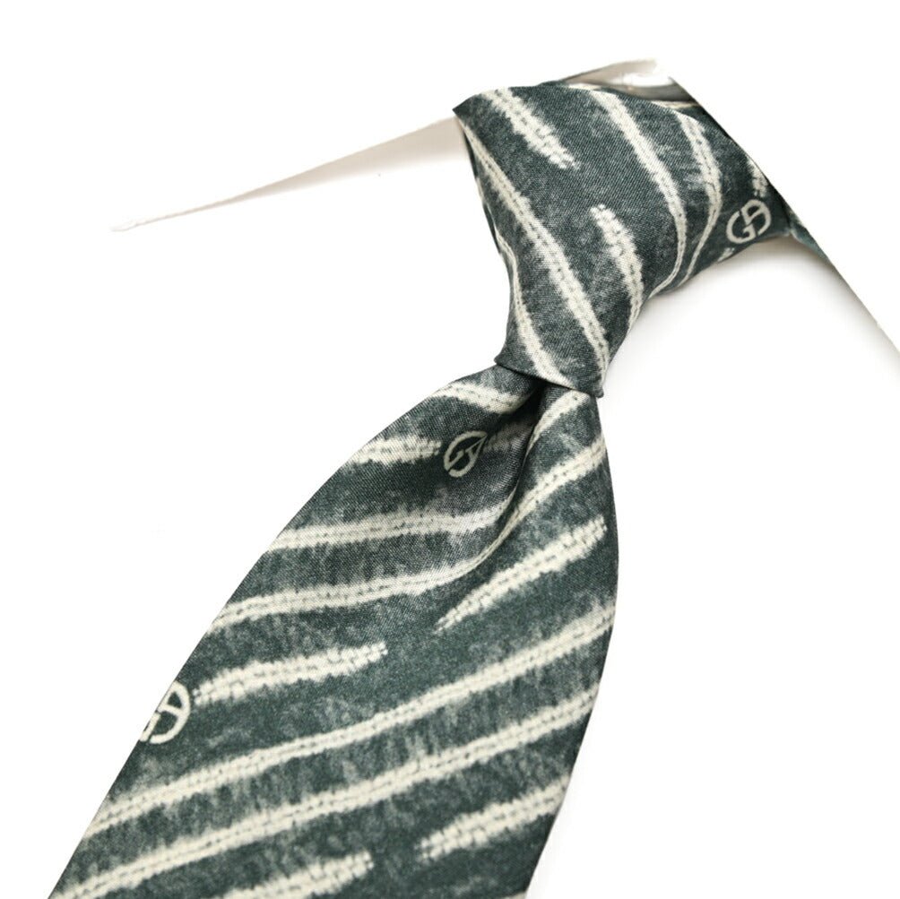 GIORGIO ARMANI シルク100% レジメンタル柄ロゴネクタイ｜434536｜GUARDAROBA MILANO OFFICIAL STORE