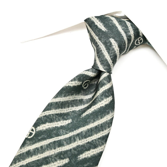 GIORGIO ARMANI シルク100% レジメンタル柄ロゴネクタイ｜434536｜GUARDAROBA MILANO OFFICIAL STORE