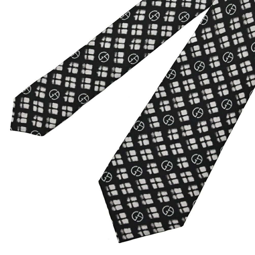 GIORGIO ARMANI シルク100% 総柄ネクタイ ブランドロゴ｜434591｜GUARDAROBA MILANO OFFICIAL STORE