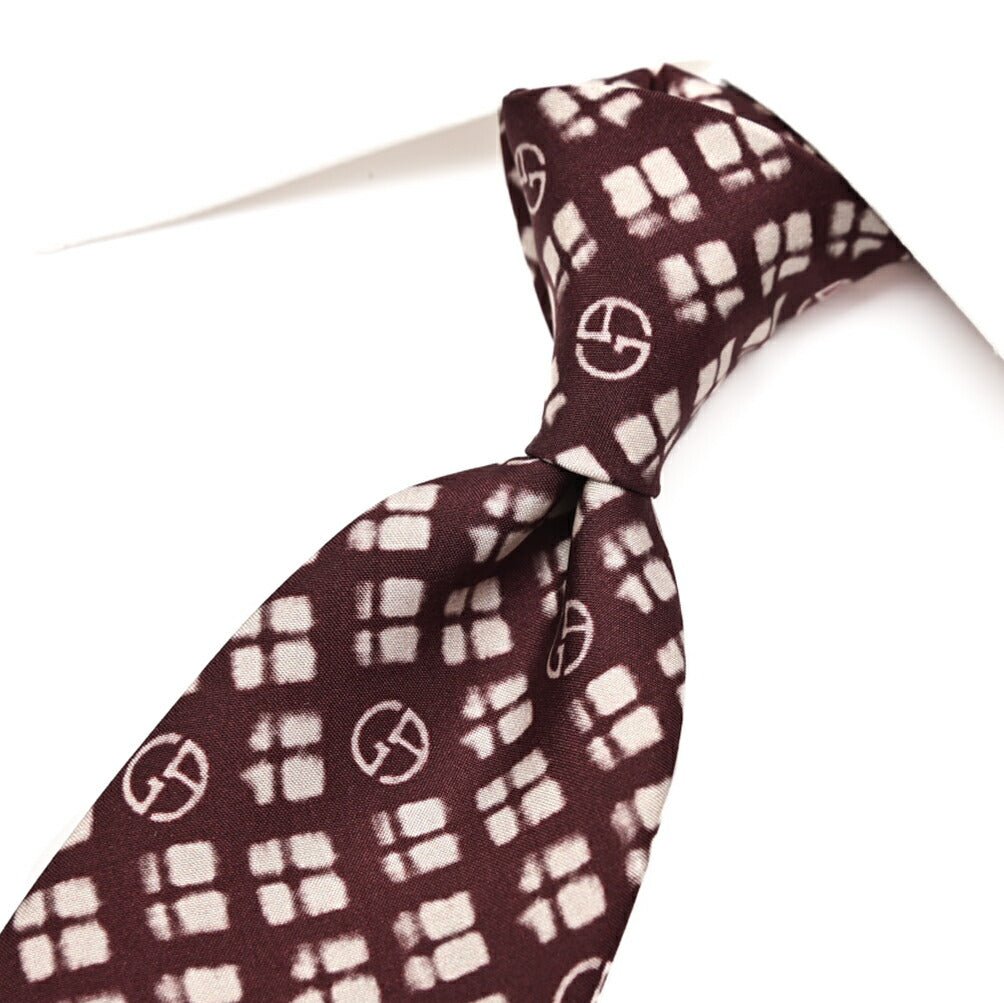 GIORGIO ARMANI シルク100% 総柄ロゴネクタイ｜434662｜GUARDAROBA MILANO OFFICIAL STORE