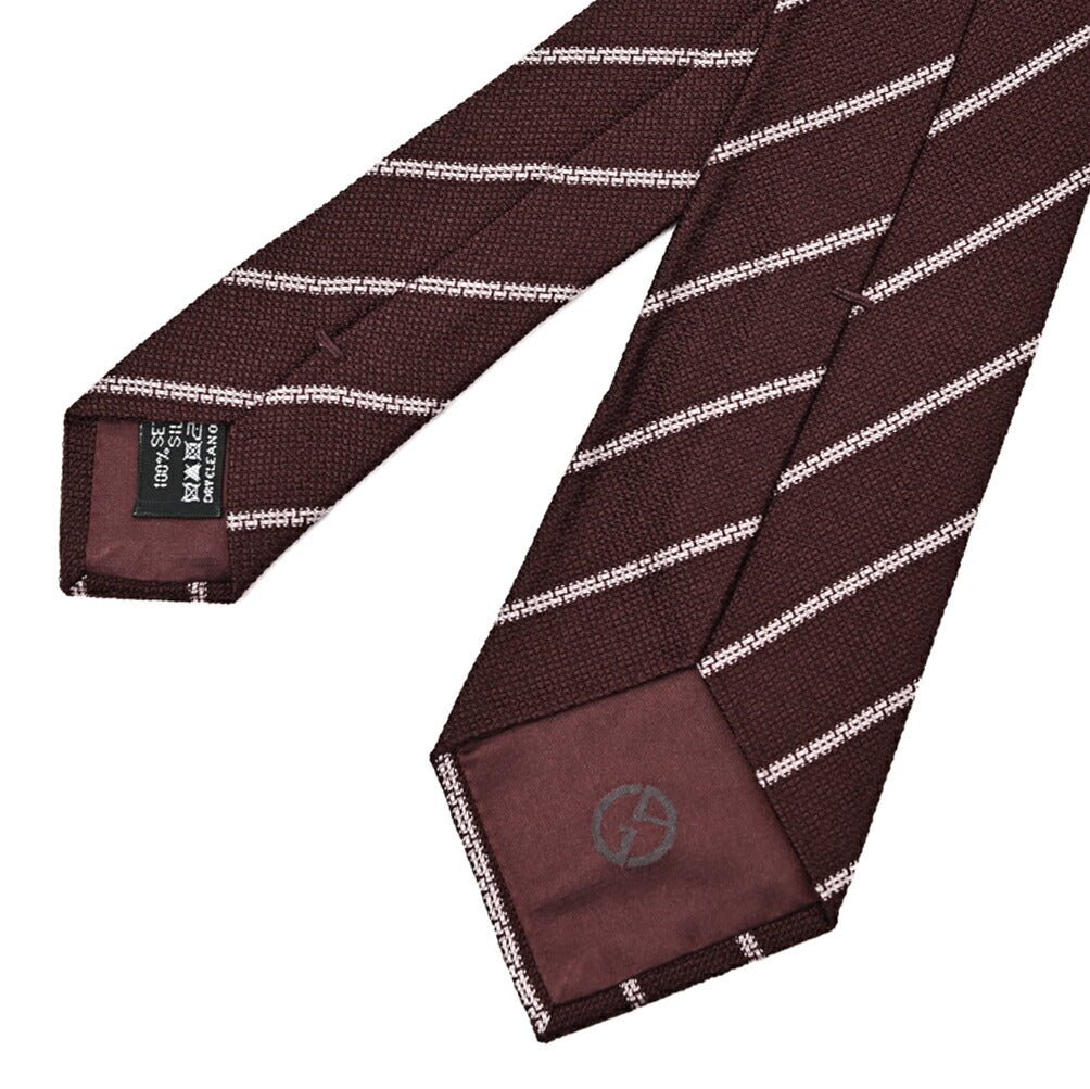 GIORGIO ARMANI シルク100% レジメンタル柄ネクタイ｜434664｜GUARDAROBA MILANO OFFICIAL STORE