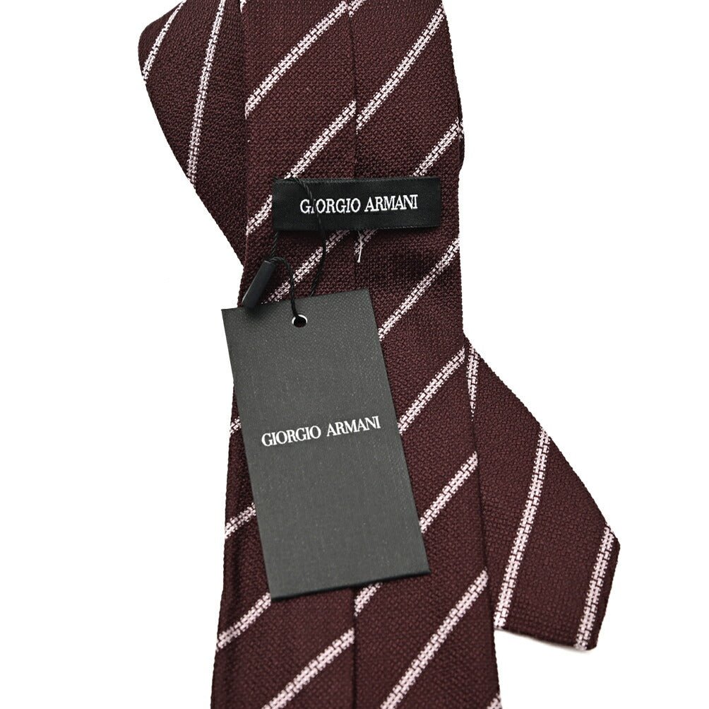 GIORGIO ARMANI シルク100% レジメンタル柄ネクタイ｜434664｜GUARDAROBA MILANO OFFICIAL STORE