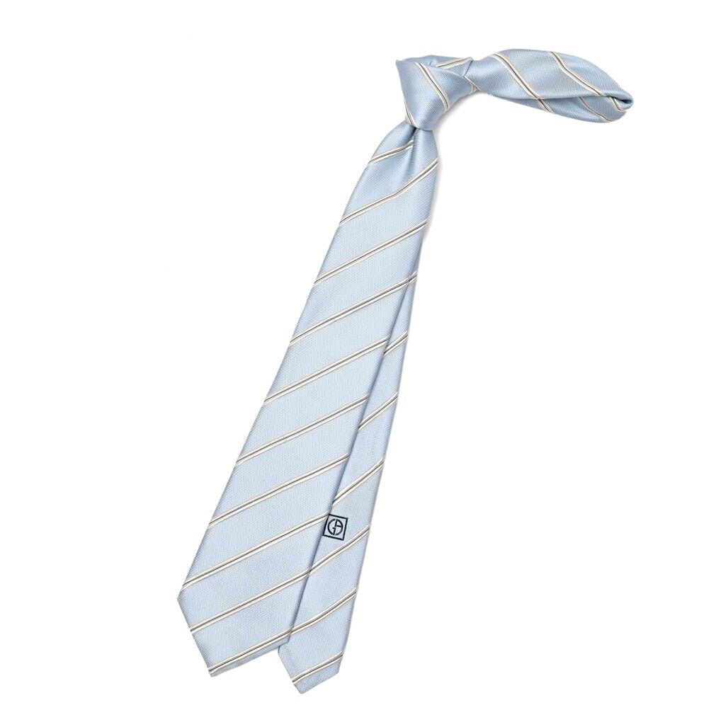 GIORGIO ARMANI コットン混シルク レジメンタル柄ネクタイ｜434531｜GUARDAROBA MILANO OFFICIAL STORE