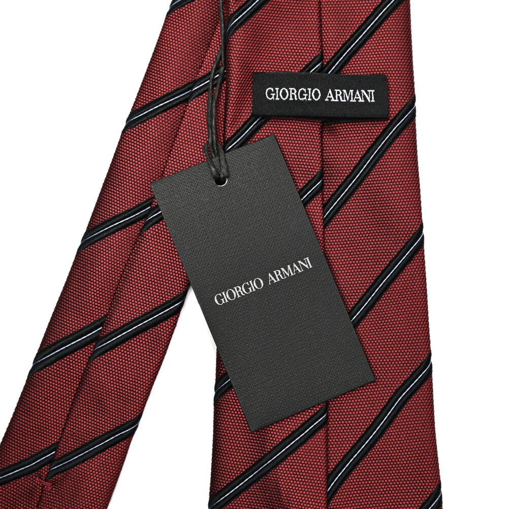 GIORGIO ARMANI コットン混シルク レジメンタル柄ネクタイ｜434630｜GUARDAROBA MILANO OFFICIAL STORE