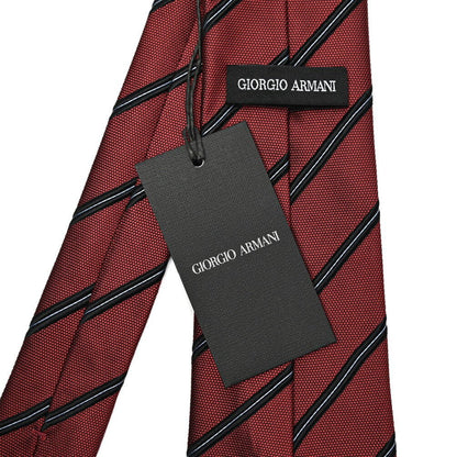 GIORGIO ARMANI コットン混シルク レジメンタル柄ネクタイ｜434630｜GUARDAROBA MILANO OFFICIAL STORE