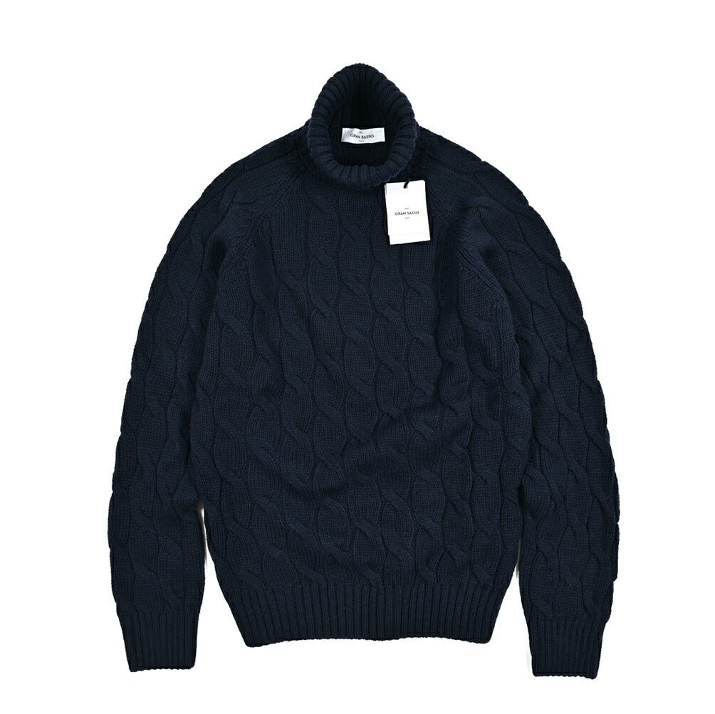 秋冬先行セール｜GRAN SASSO ヴァージンウール100% ケーブル編みタートルネックニットセーター｜415124-A-46｜GUARDAROBA MILANO OFFICIAL STORE