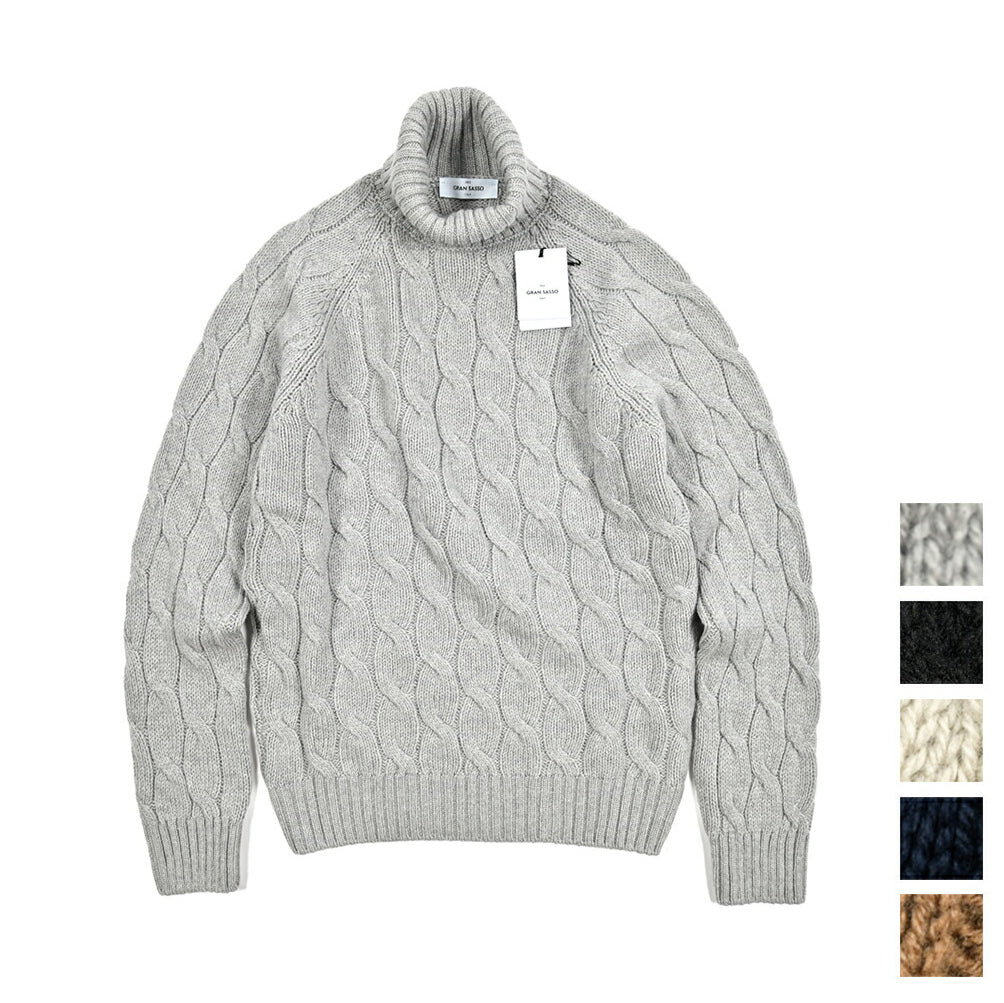 秋冬先行セール｜GRAN SASSO ヴァージンウール100% ケーブル編みタートルネックニットセーター｜415124-A-46｜GUARDAROBA MILANO OFFICIAL STORE