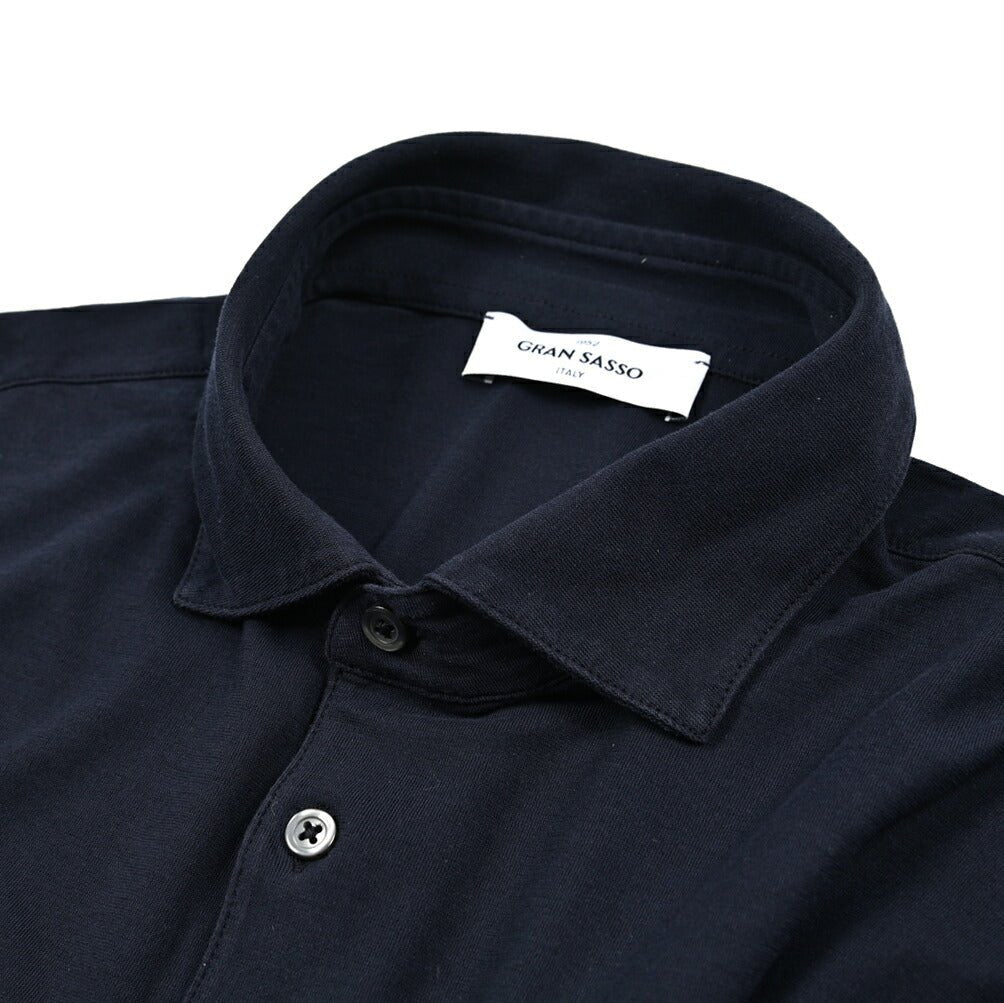 GRAN SASSO コットン100% 長袖鹿の子ポロシャツ (製品染め)｜425868｜GUARDAROBA MILANO OFFICIAL STORE