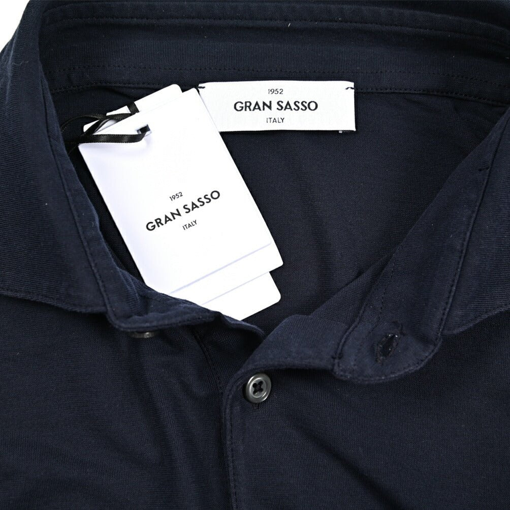 GRAN SASSO コットン100% 長袖鹿の子ポロシャツ (製品染め)｜425868｜GUARDAROBA MILANO OFFICIAL STORE