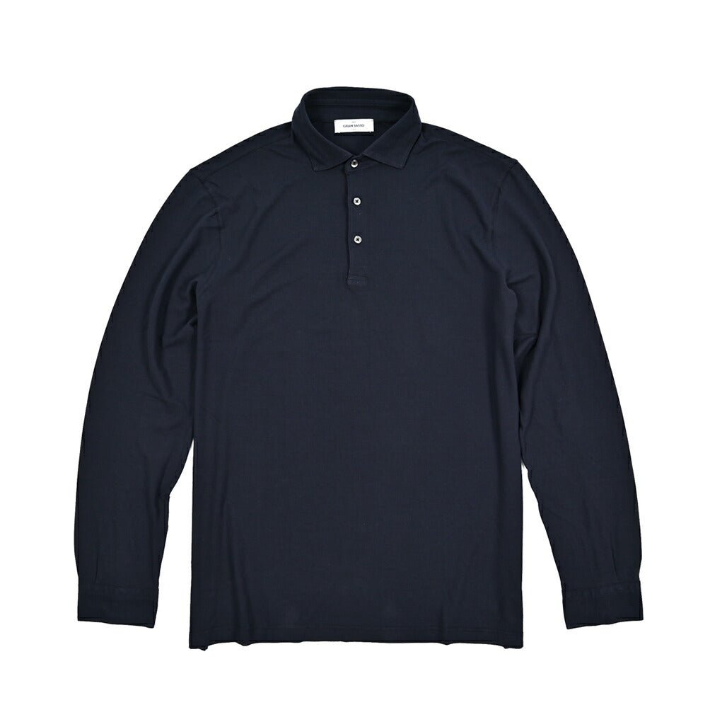 GRAN SASSO コットン100% 長袖鹿の子ポロシャツ (製品染め)｜425868｜GUARDAROBA MILANO OFFICIAL STORE
