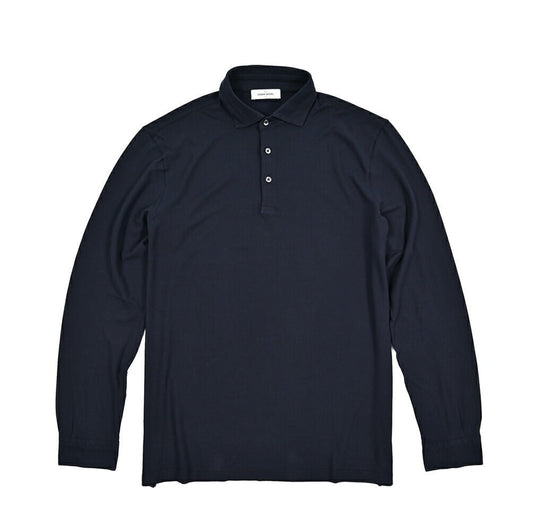 GRAN SASSO コットン100% 長袖鹿の子ポロシャツ (製品染め)｜425868｜GUARDAROBA MILANO OFFICIAL STORE