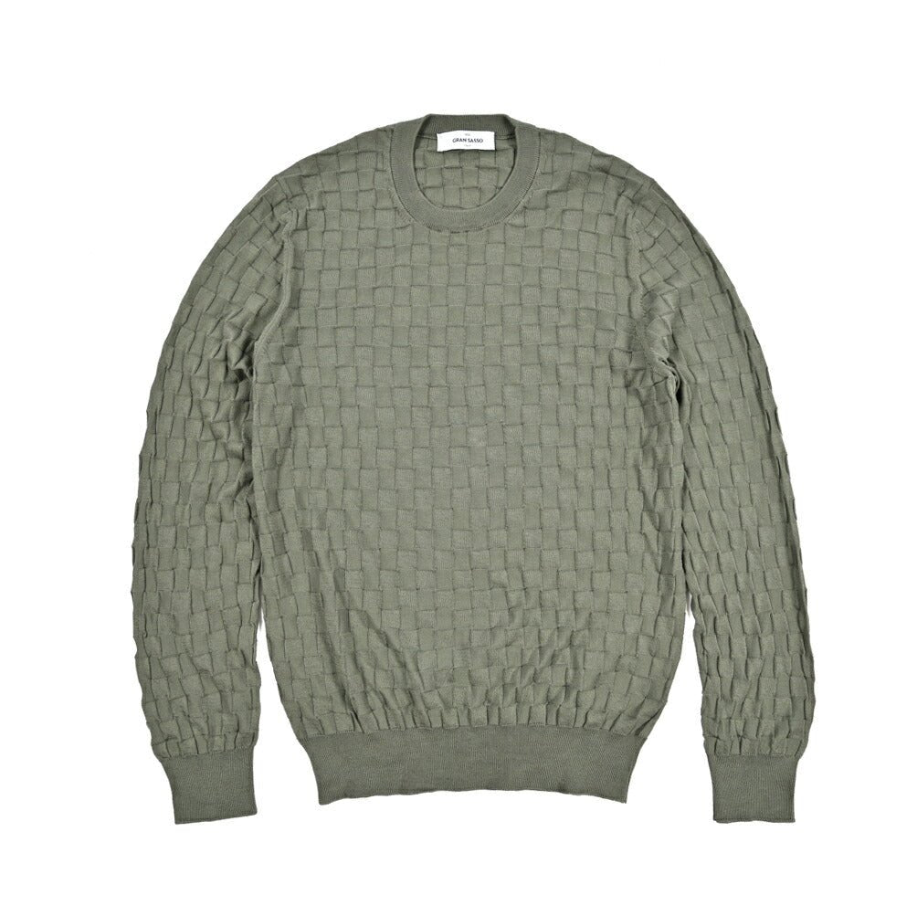 GRAN SASSO コットン100% クルーネックニットセーター｜426000 - 48｜GUARDAROBA MILANO OFFICIAL STORE