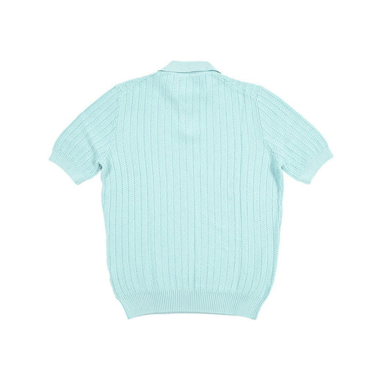 GRAN SASSO コットン100% スキッパーカラー半袖ニットポロシャツ ライトグリーン 54 | GUARDAROBA MILANO OFFICIAL STORE