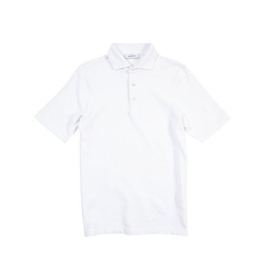 GRAN SASSO コットン100% 半袖鹿の子ポロシャツ ホワイト 48 | GUARDAROBA MILANO OFFICIAL STORE