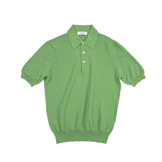 GRAN SASSO コットン100% 半袖ニットポロシャツ グリーン 48 | GUARDAROBA MILANO OFFICIAL STORE