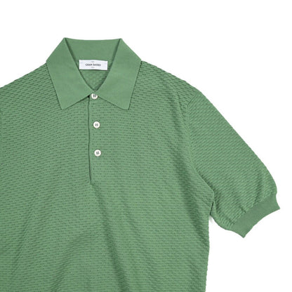 GRAN SASSO コットン100% 半袖ニットポロシャツ グリーン 50 | GUARDAROBA MILANO OFFICIAL STORE