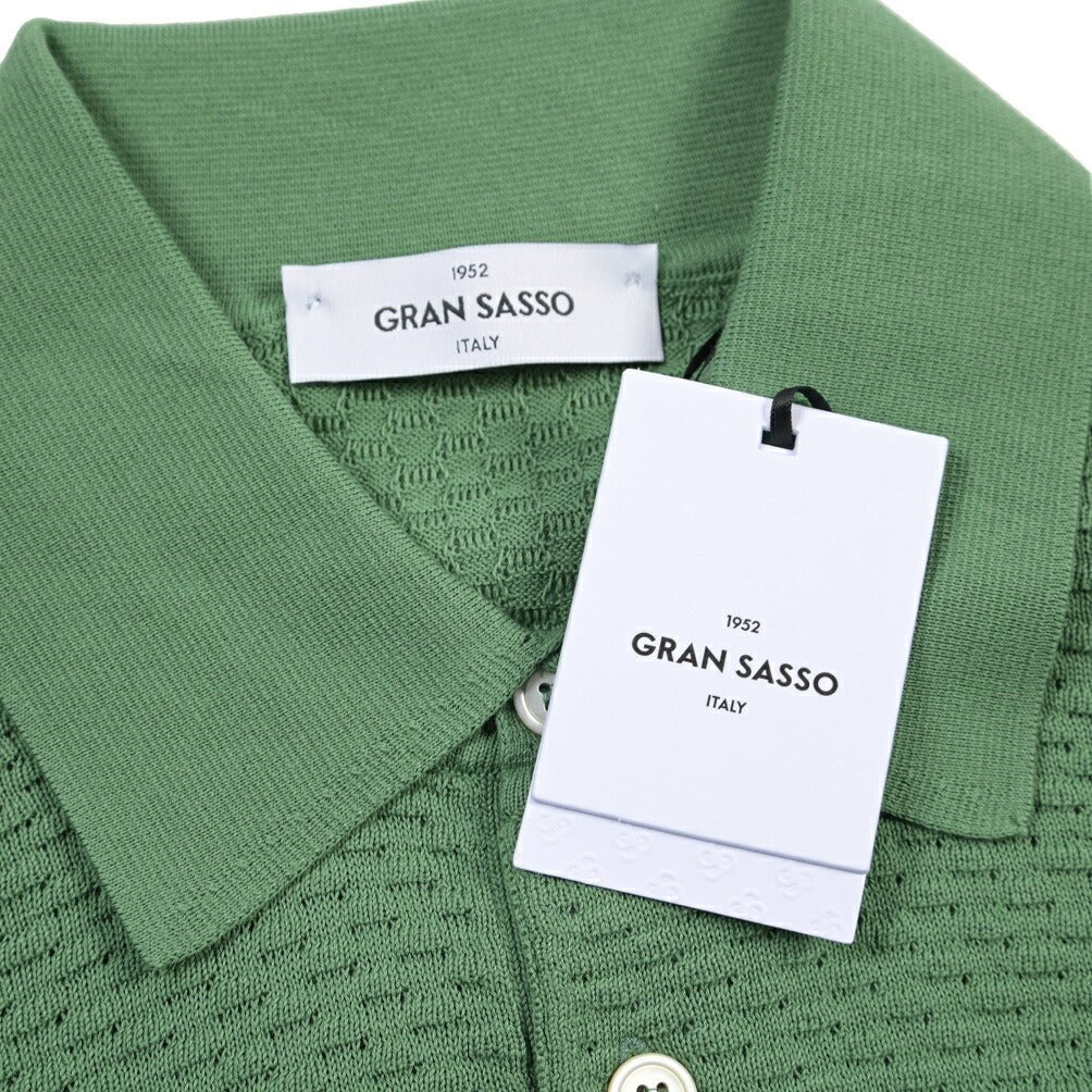 GRAN SASSO コットン100% 半袖ニットポロシャツ グリーン 50 | GUARDAROBA MILANO OFFICIAL STORE