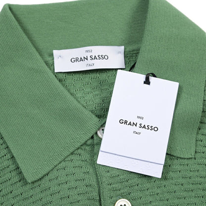 GRAN SASSO コットン100% 半袖ニットポロシャツ グリーン 50 | GUARDAROBA MILANO OFFICIAL STORE
