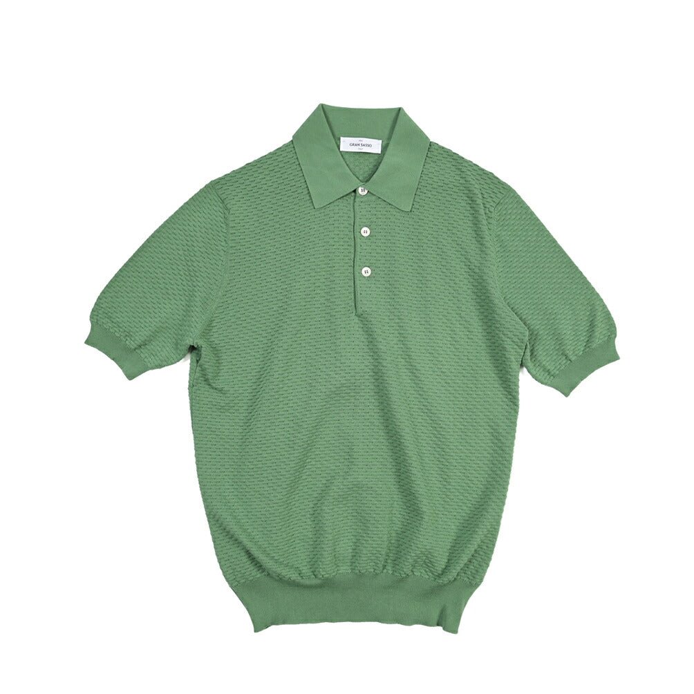 GRAN SASSO コットン100% 半袖ニットポロシャツ グリーン 50 | GUARDAROBA MILANO OFFICIAL STORE