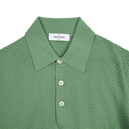 GRAN SASSO コットン100% 半袖ニットポロシャツ グリーン 50 | GUARDAROBA MILANO OFFICIAL STORE