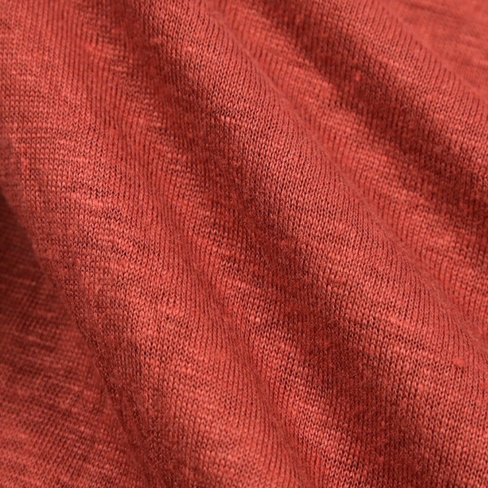 GRAN SASSO リネン100% スキッパーカラー半袖ニットポロシャツ レッド 52 | GUARDAROBA MILANO OFFICIAL STORE