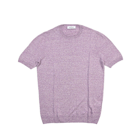 GRAN SASSO リネン100% クルーネック半袖ニットTシャツ パープル 48 | GUARDAROBA MILANO OFFICIAL STORE
