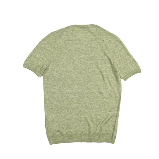 GRAN SASSO リネン100% ハイゲージクルーネック半袖ニットTシャツ グリーン 50 | GUARDAROBA MILANO OFFICIAL STORE