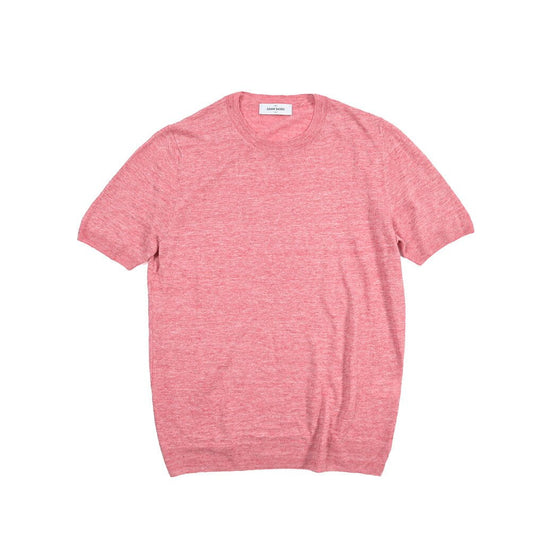 GRAN SASSO リネン100% ハイゲージクルーネック半袖ニットTシャツ ピンク 48 | GUARDAROBA MILANO OFFICIAL STORE