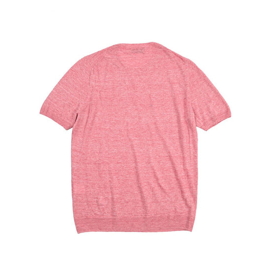 GRAN SASSO リネン100% ハイゲージクルーネック半袖ニットTシャツ ピンク 48 | GUARDAROBA MILANO OFFICIAL STORE