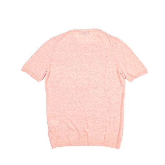 GRAN SASSO リネン100% ハイゲージクルーネック半袖ニットTシャツ ピンク 50 | GUARDAROBA MILANO OFFICIAL STORE