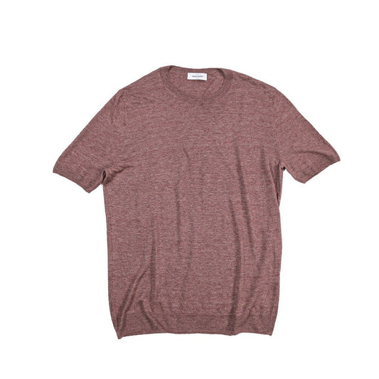 GRAN SASSO リネン100% クルーネック半袖ニットTシャツ パープル 54 | GUARDAROBA MILANO OFFICIAL STORE