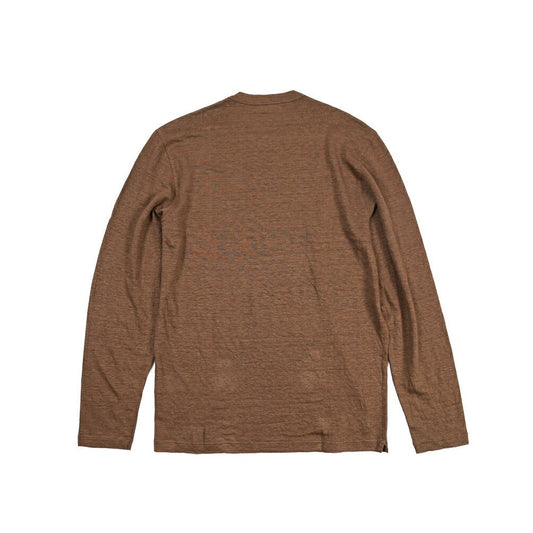 GRAN SASSO リネン100% クルーネック長袖Tシャツ ブラウン 50 | GUARDAROBA MILANO OFFICIAL STORE
