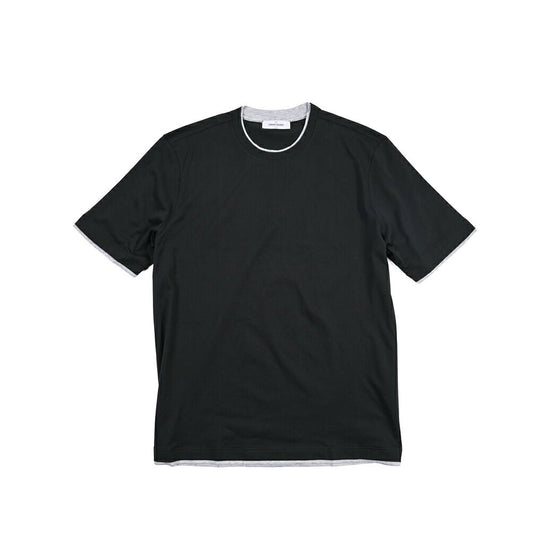 GRAN SASSO コットン100% クルーネック半袖Tシャツ ブラック 52 | GUARDAROBA MILANO OFFICIAL STORE
