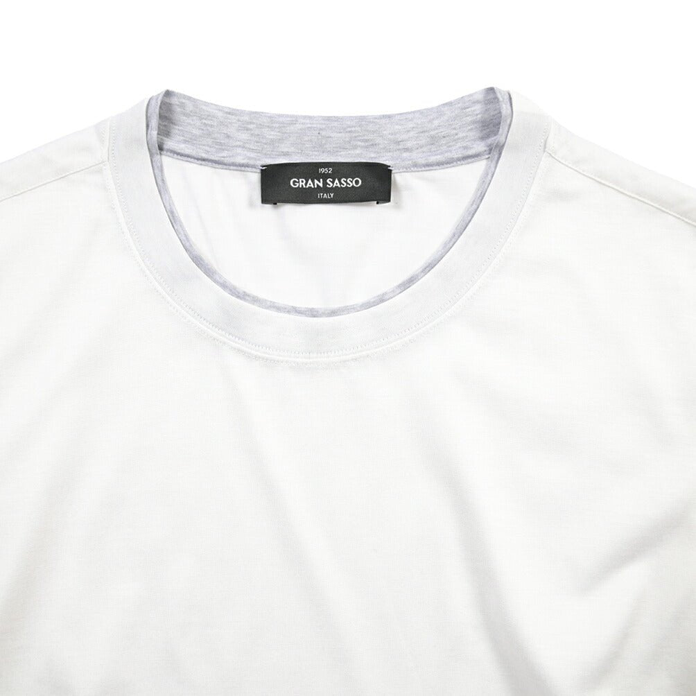 GRAN SASSO コットン100% クルーネック半袖Tシャツ ホワイト 50 | GUARDAROBA MILANO OFFICIAL STORE