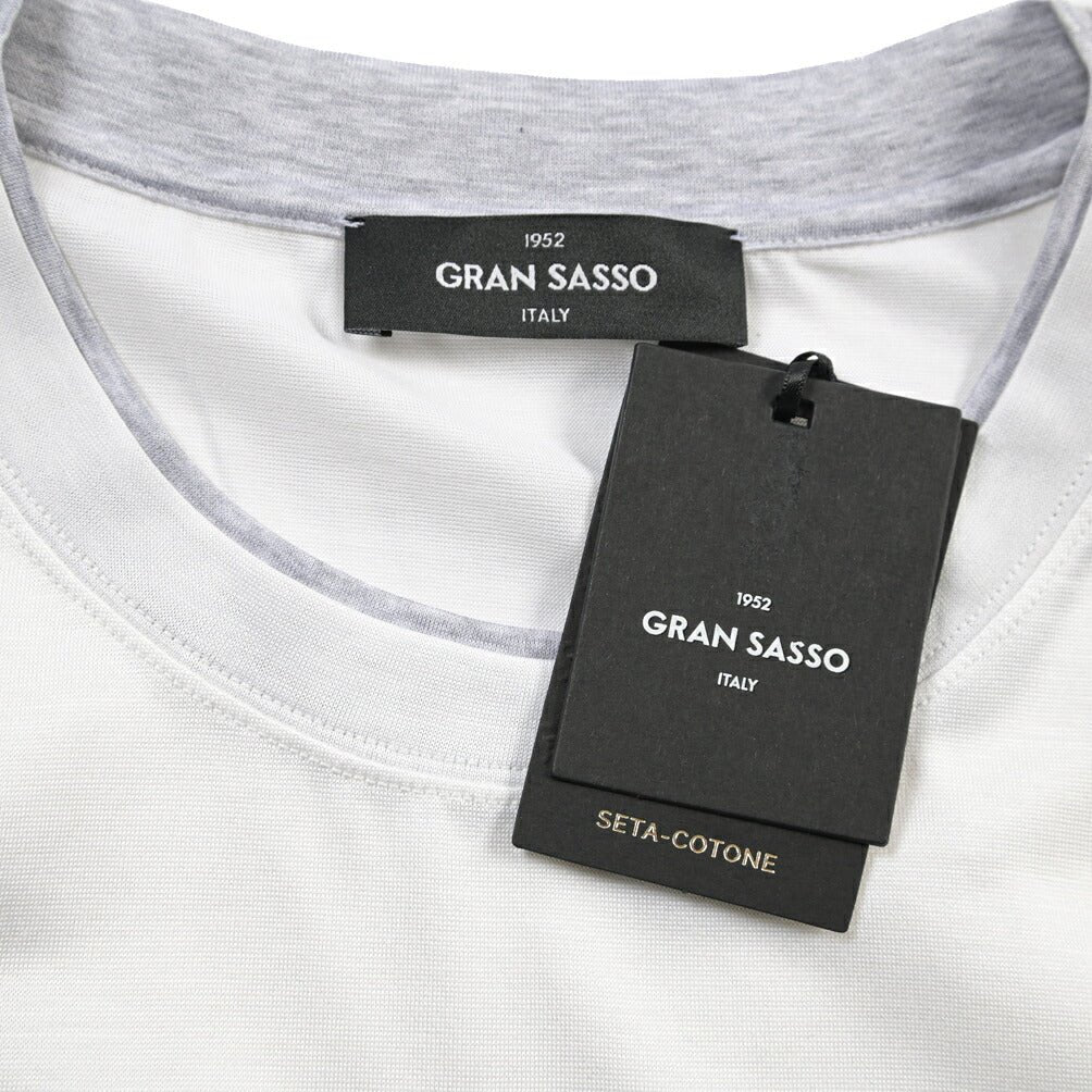 GRAN SASSO コットン100% クルーネック半袖Tシャツ ホワイト 50 | GUARDAROBA MILANO OFFICIAL STORE
