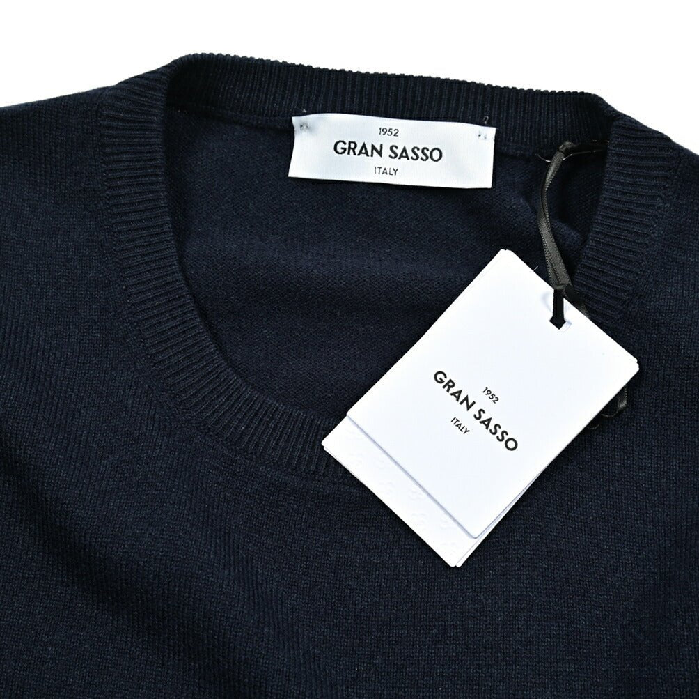 秋冬先行セール｜GRAN SASSO ウールビスコースカシミヤ クルーネックハイゲージニットセーター｜413596-46｜GUARDAROBA MILANO OFFICIAL STORE