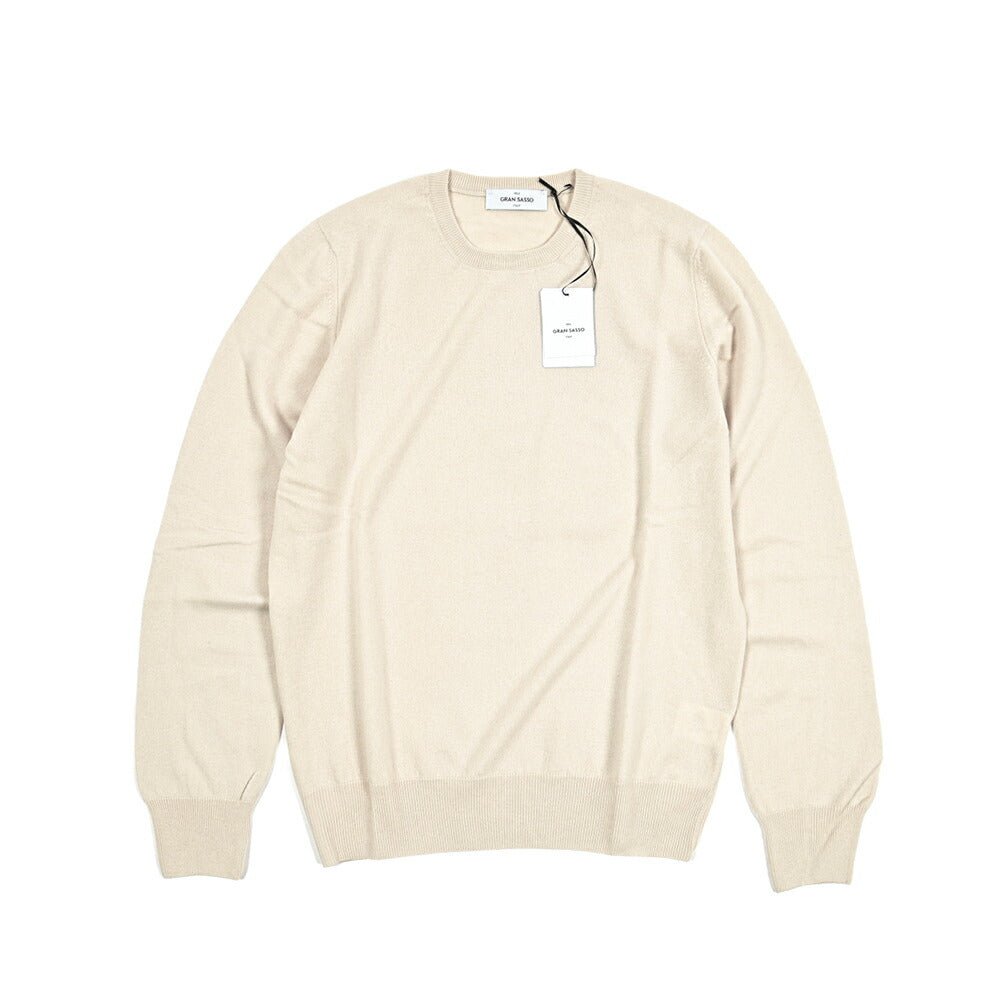 秋冬先行セール｜GRAN SASSO ウールビスコースカシミヤ クルーネックハイゲージニットセーター｜413638-46｜GUARDAROBA MILANO OFFICIAL STORE
