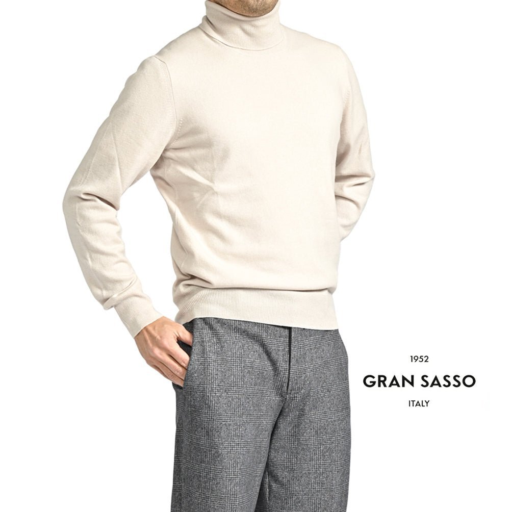 秋冬先行セール｜GRAN SASSO ウールビスコースカシミヤ タートルネックハイゲージニットセーター｜413680-46｜GUARDAROBA MILANO OFFICIAL STORE