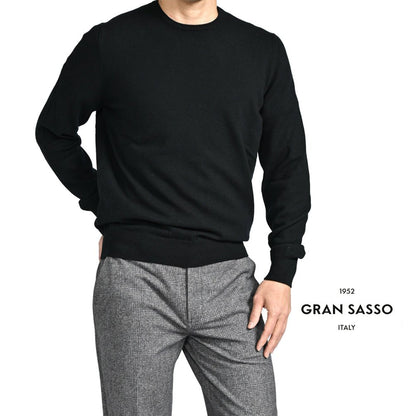 秋冬先行セール｜GRAN SASSO CASHMERE カシミヤ100% クルーネックハイゲージニットセーター｜413549-46｜GUARDAROBA MILANO OFFICIAL STORE