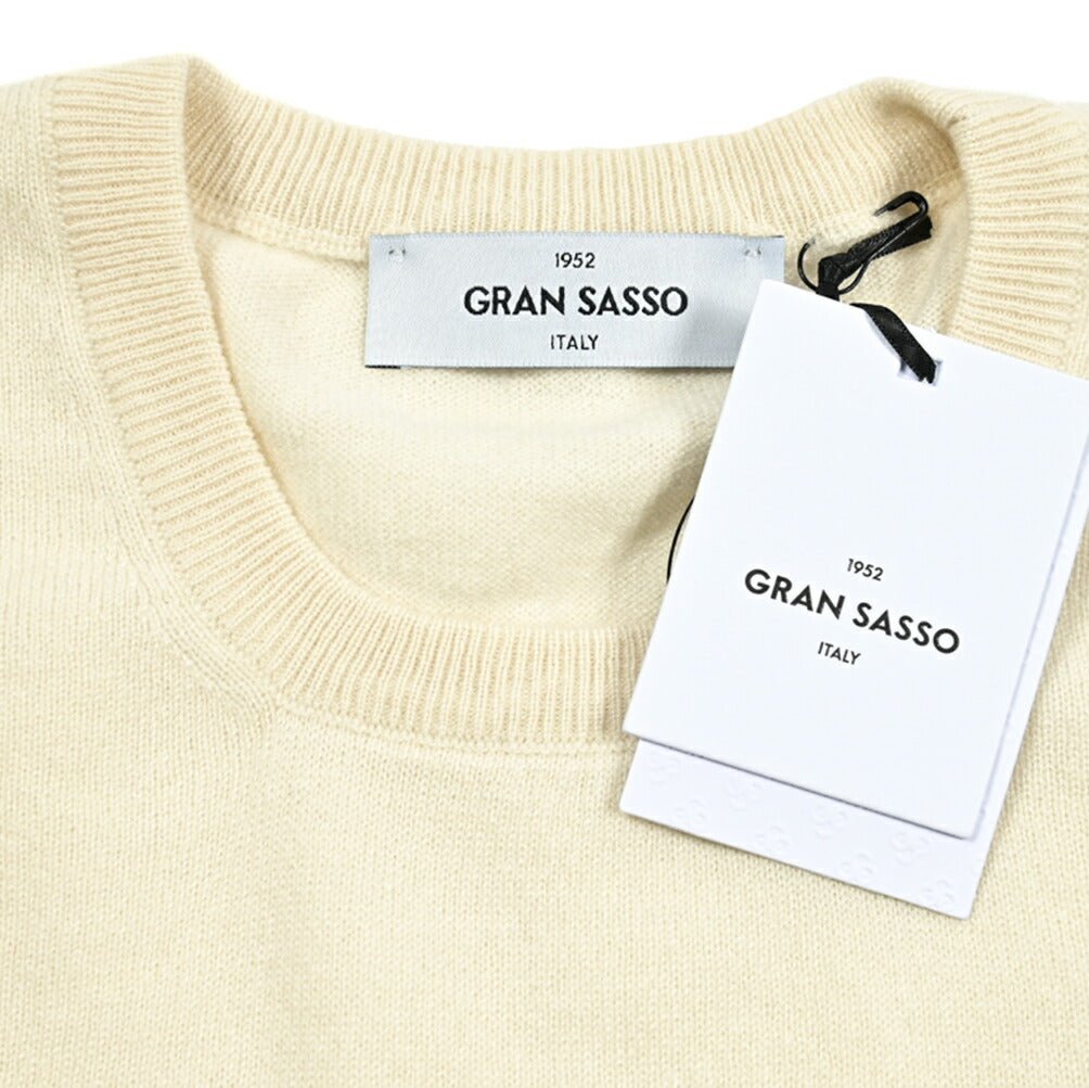 秋冬先行セール｜GRAN SASSO CASHMERE カシミヤ100% クルーネックハイゲージニットセーター｜413764-A-46｜GUARDAROBA MILANO OFFICIAL STORE